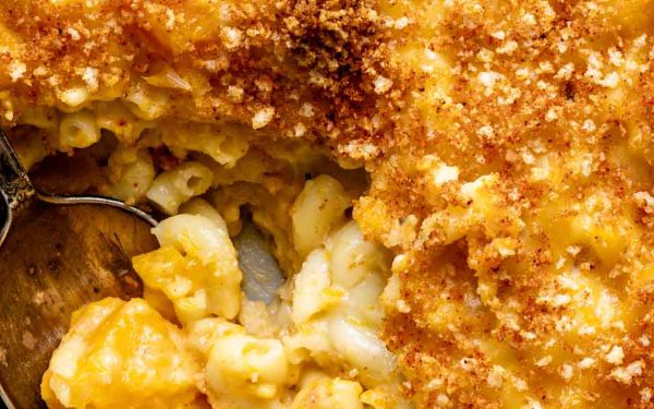Butternut squash mac and cheese with crunchy top