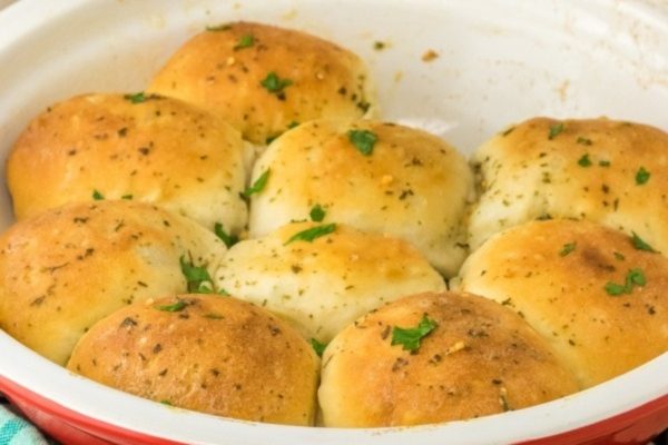 Cheesy leftover turkey bombs in a dish. 
