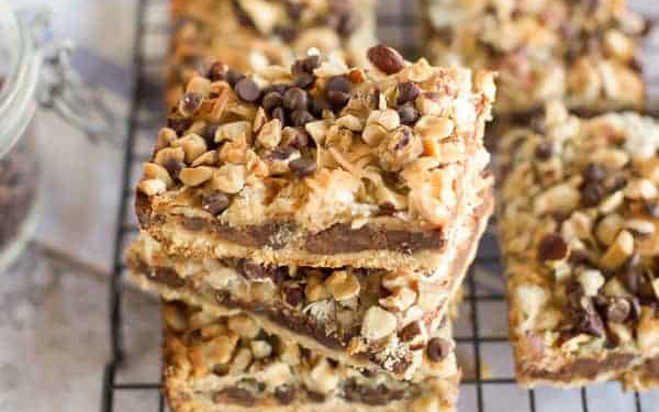 Stack of Gluten Free Seven Layers Bars