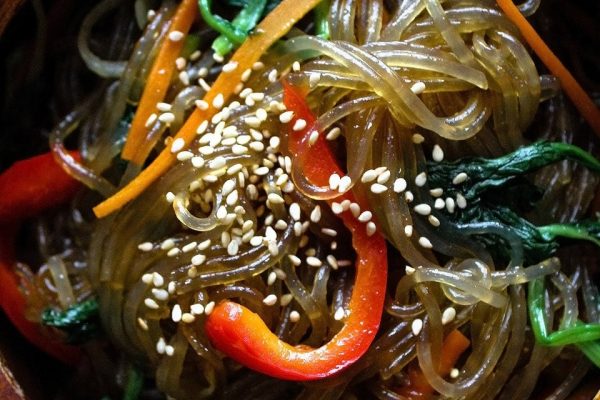 Easy Japchae (Korean Glass Noodles Stir Fry).