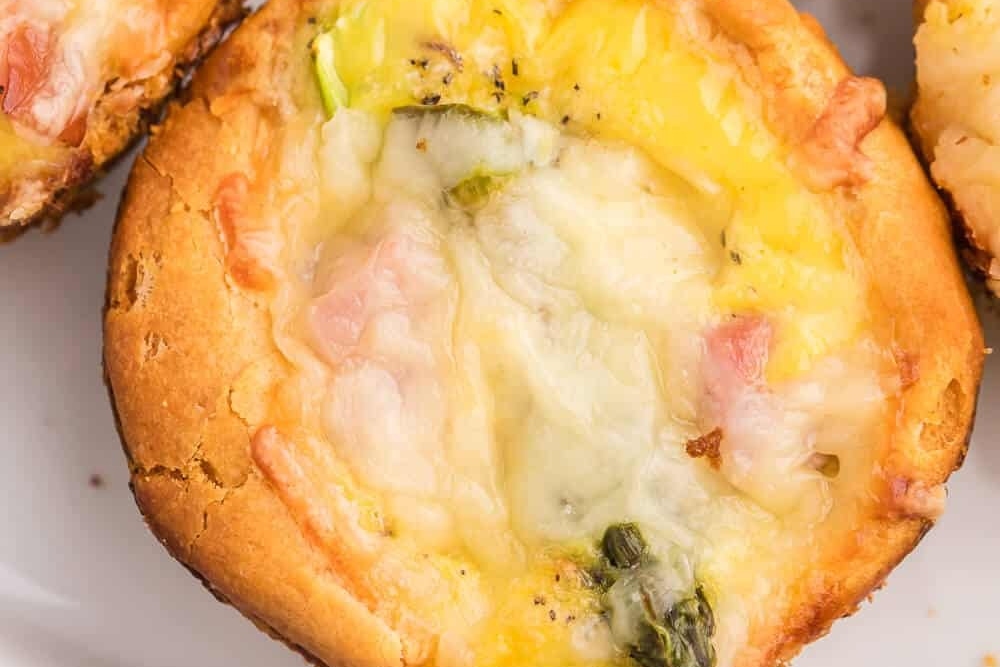 Ham asparagus and swiss cheese biscuits.