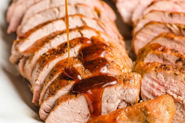 Honey Garlic Pork Tenderloin with glaze.