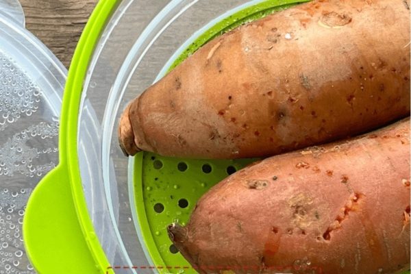Cooked sweet potato in the microwave.. 