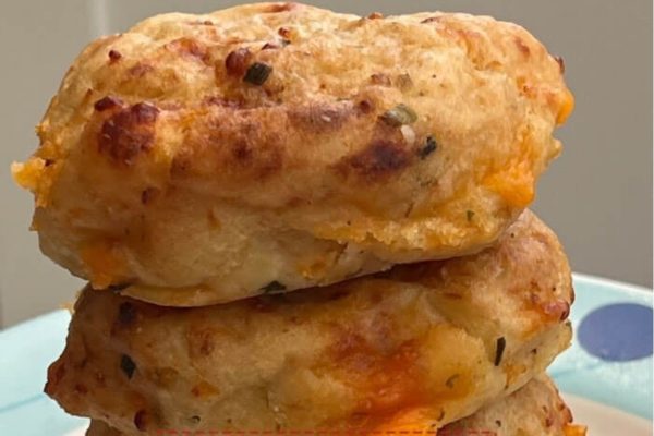 A stack of leftover air fryer potato cakes.