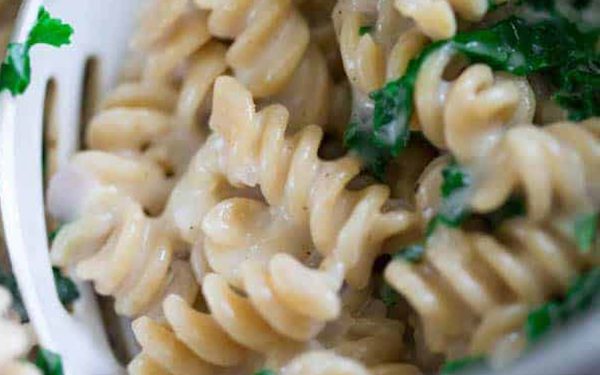 Mac and cheese with some kale
