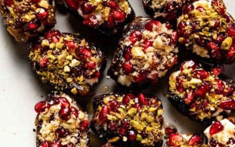 Dates stuffed with cheese.