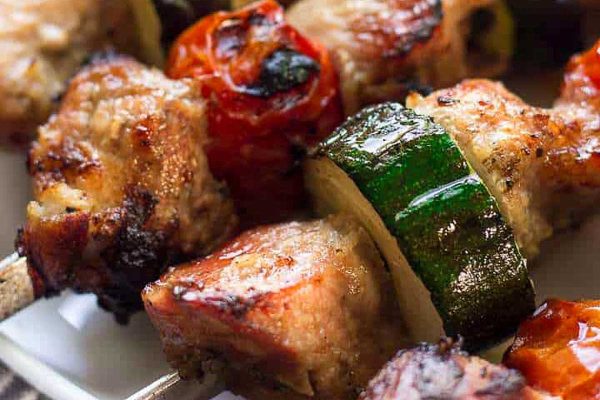 Mtsvadi on skewers.