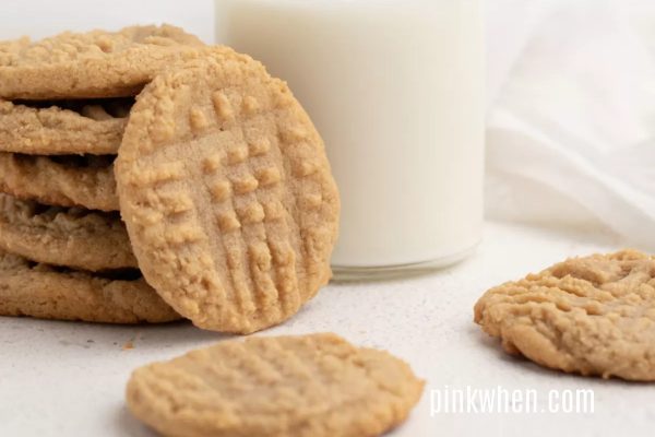 Peanut Butter cookies with a glass of milk.