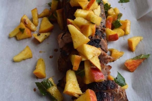 Pork Tenderloin With Peaches. 