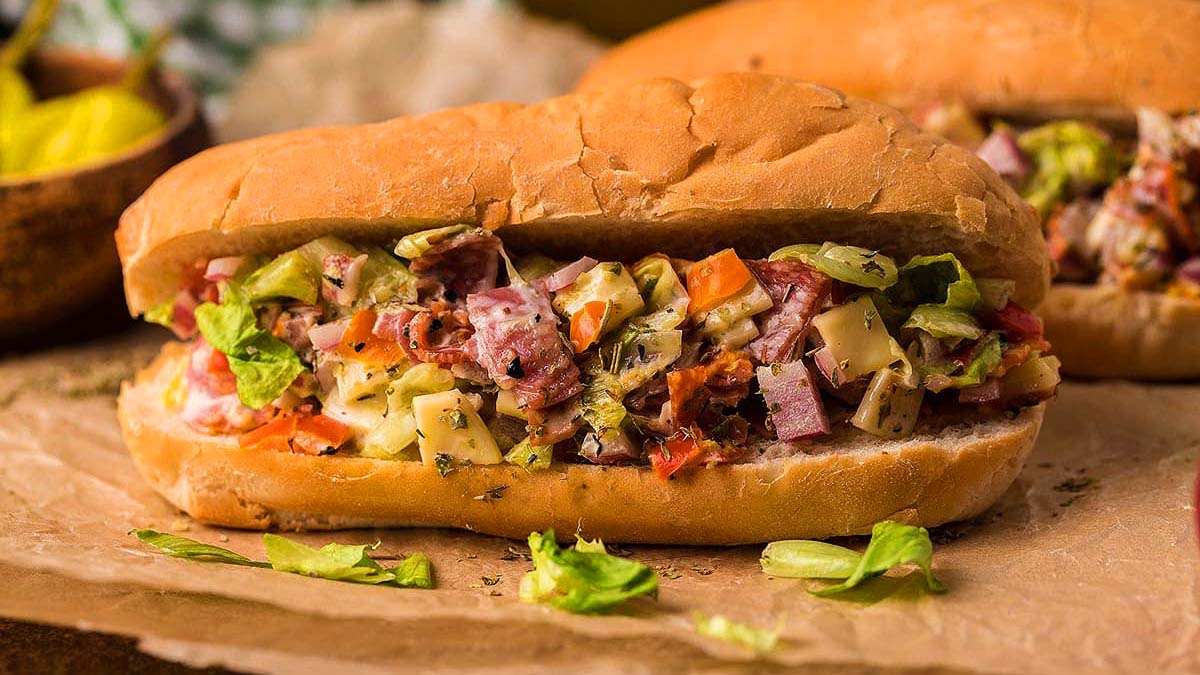 A homemade chopped sandwich.
