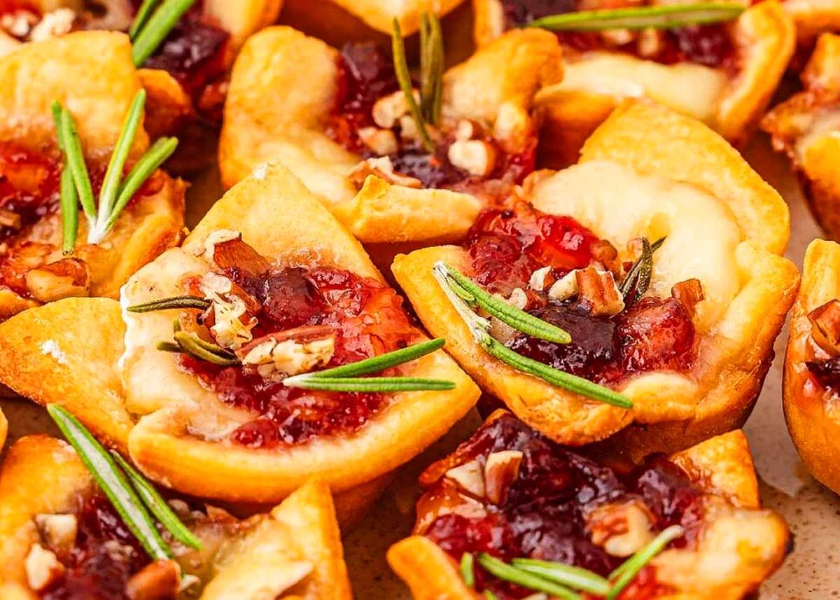 Brie in crescent roll dough. This is one of the best cranberry recipes.