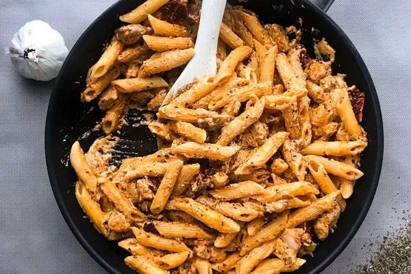Sundried Tomato Pasta with Chicken.