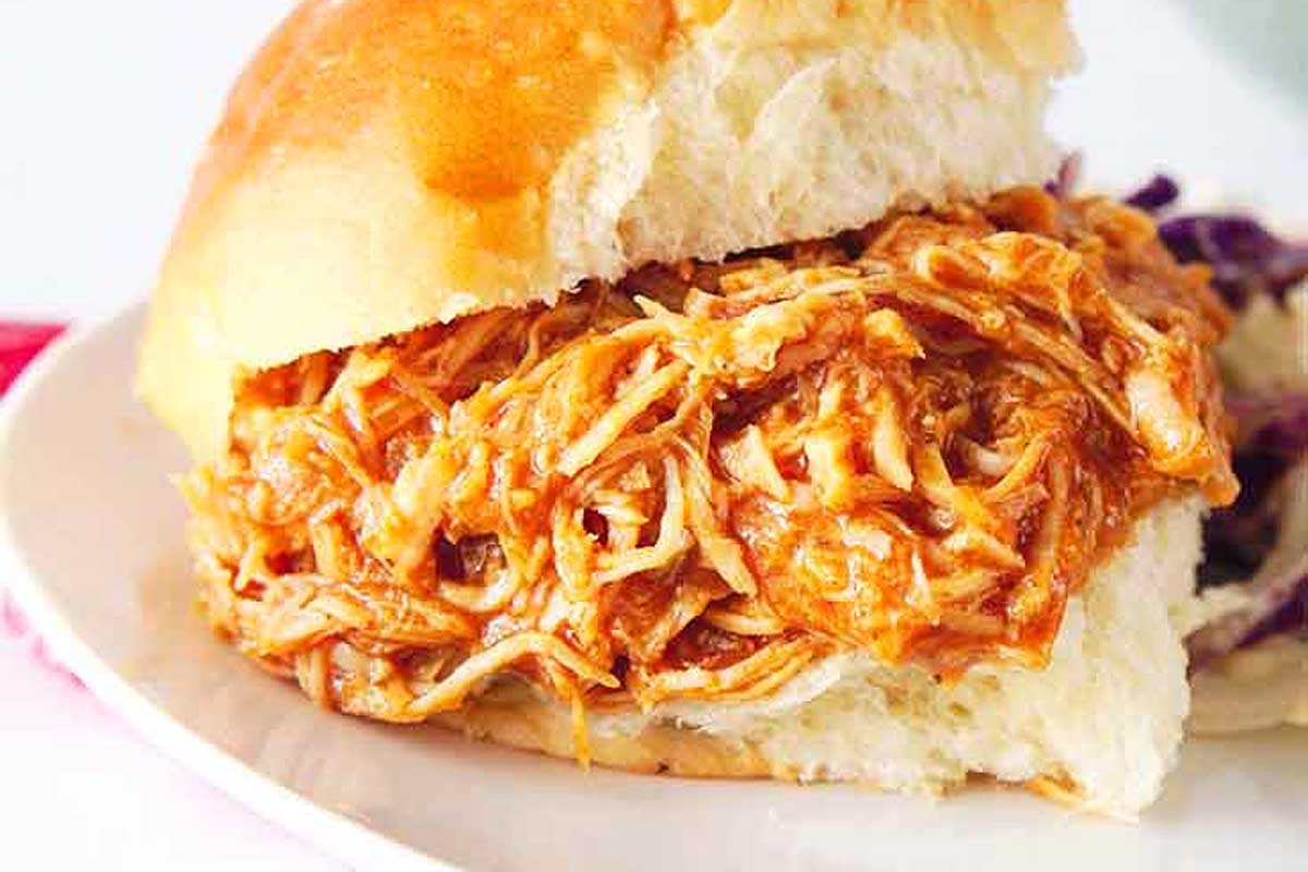 Generously filled juicy chicken sliders.