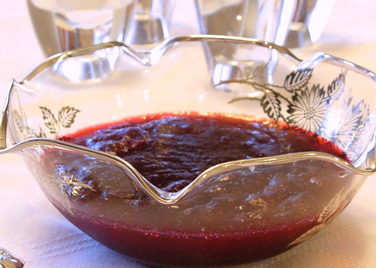 Jellied cranberry sauce.