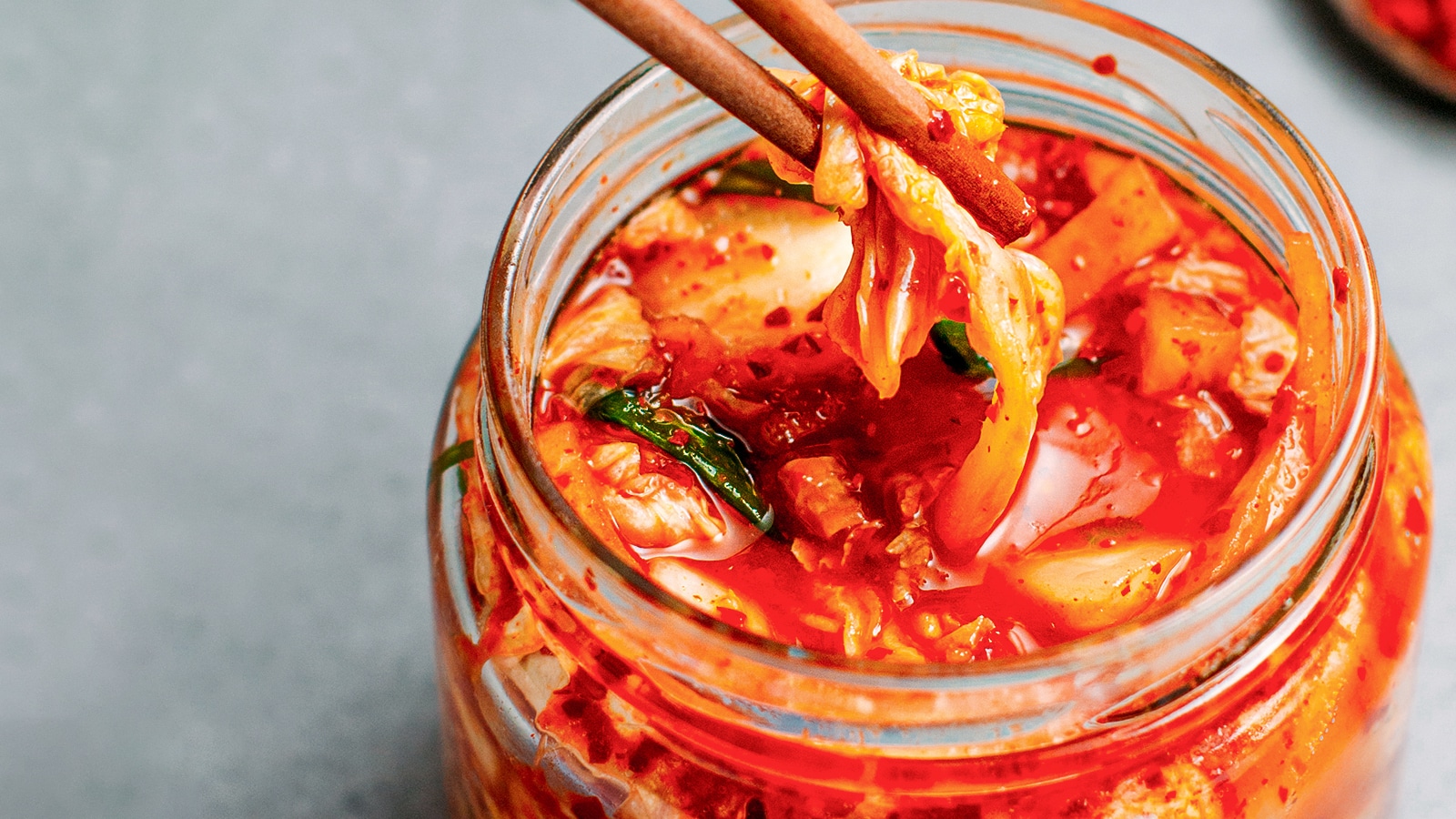 Jar of kimchi.
