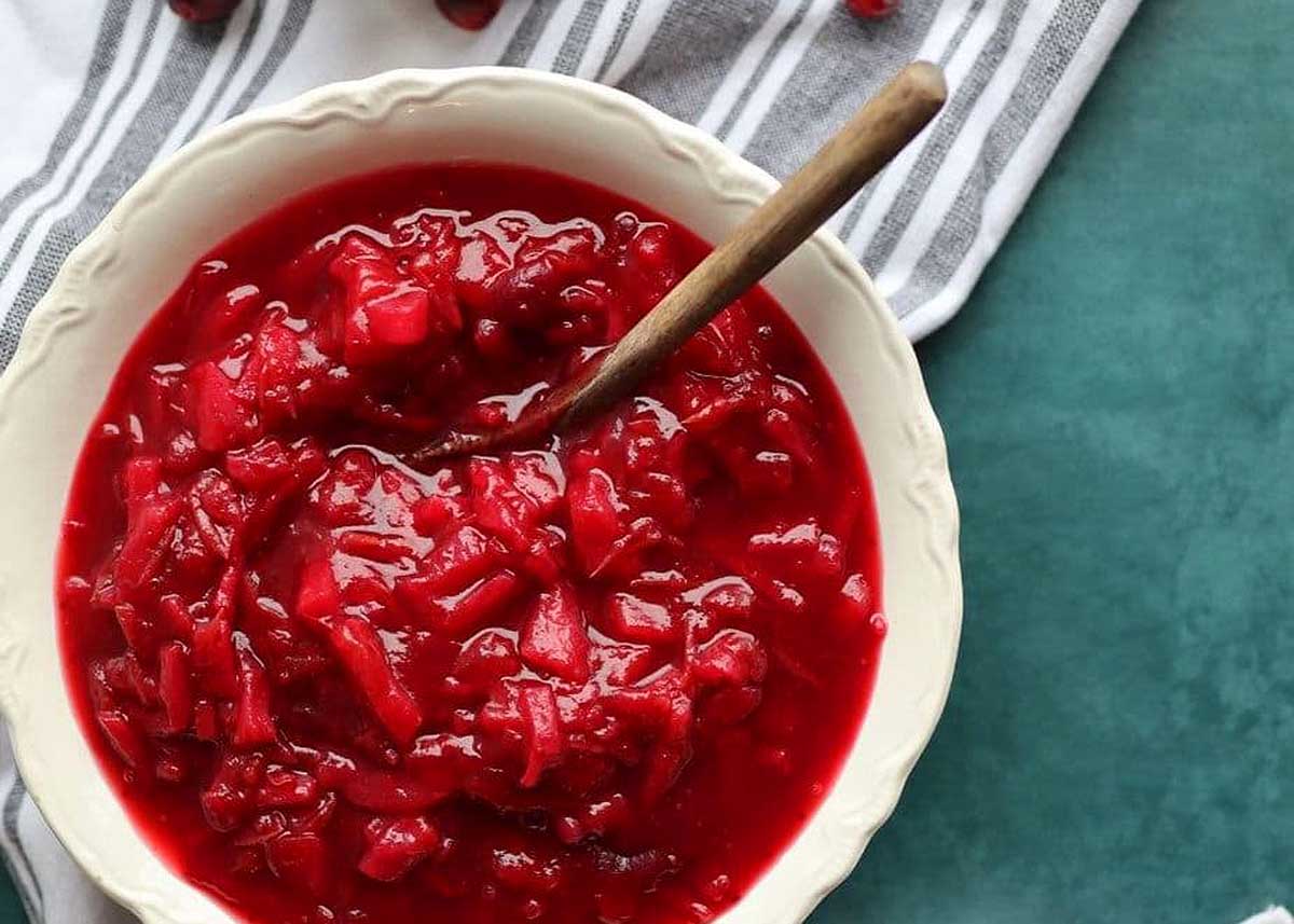 Cranberry sauce with pineapple.