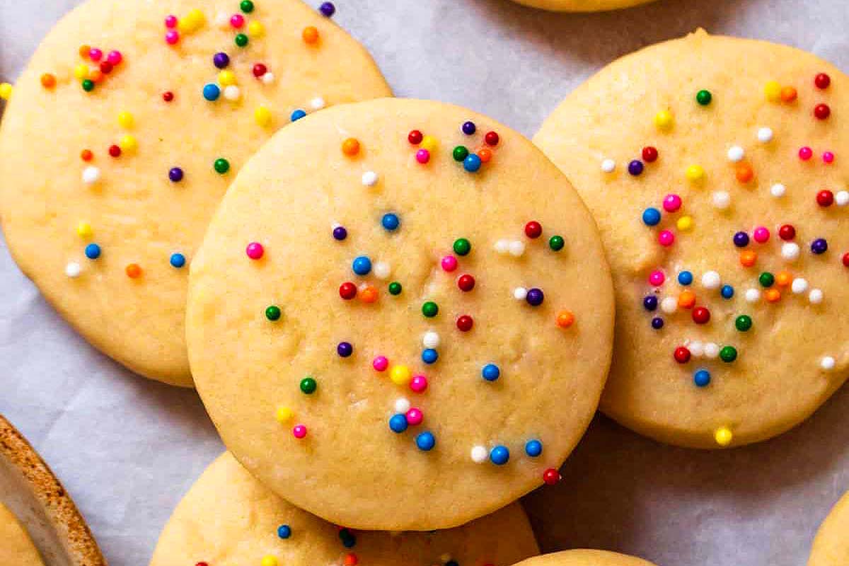 Anise cookies with colorful sprinkles on top.