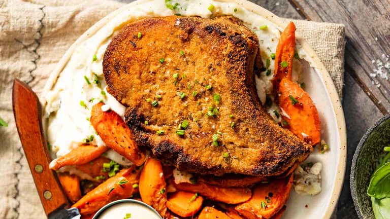 Homemade shake and bake pork chops.