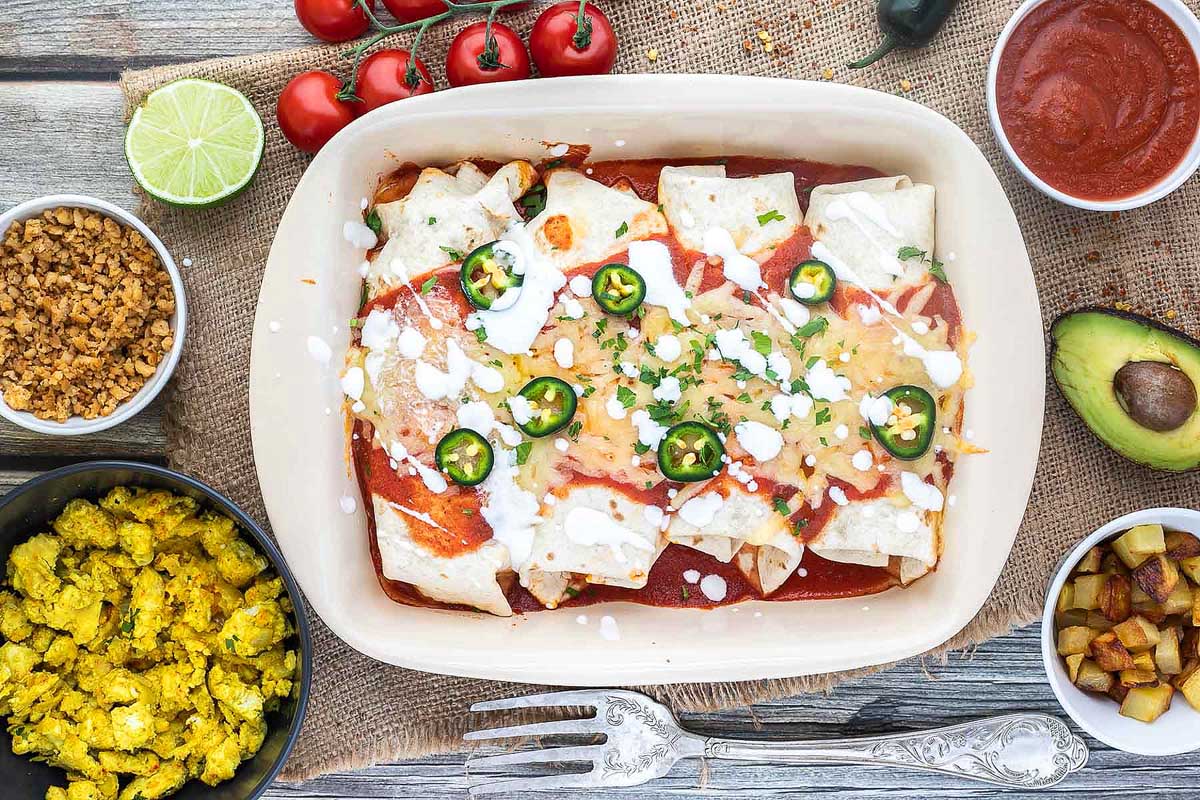 Delicious breakfast enchiladas.