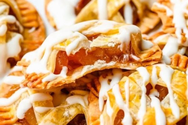 Apple pie cookies with drizzle.