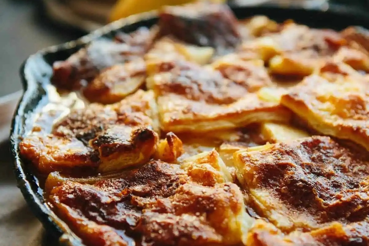A delicious bread pudding dish made using puff pastry.