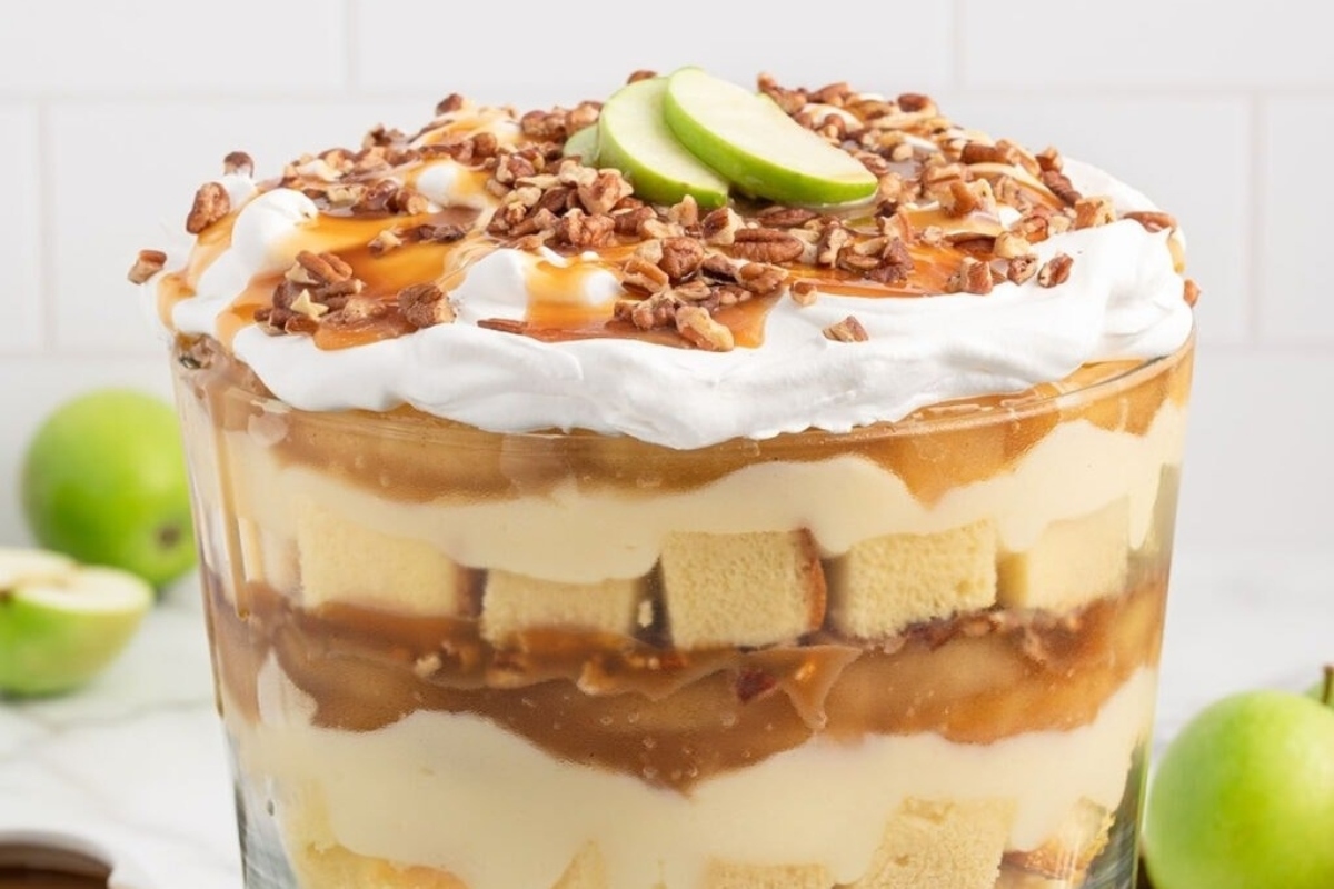 A caramel apple trifle.