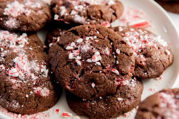Christmas desserts on a plate.