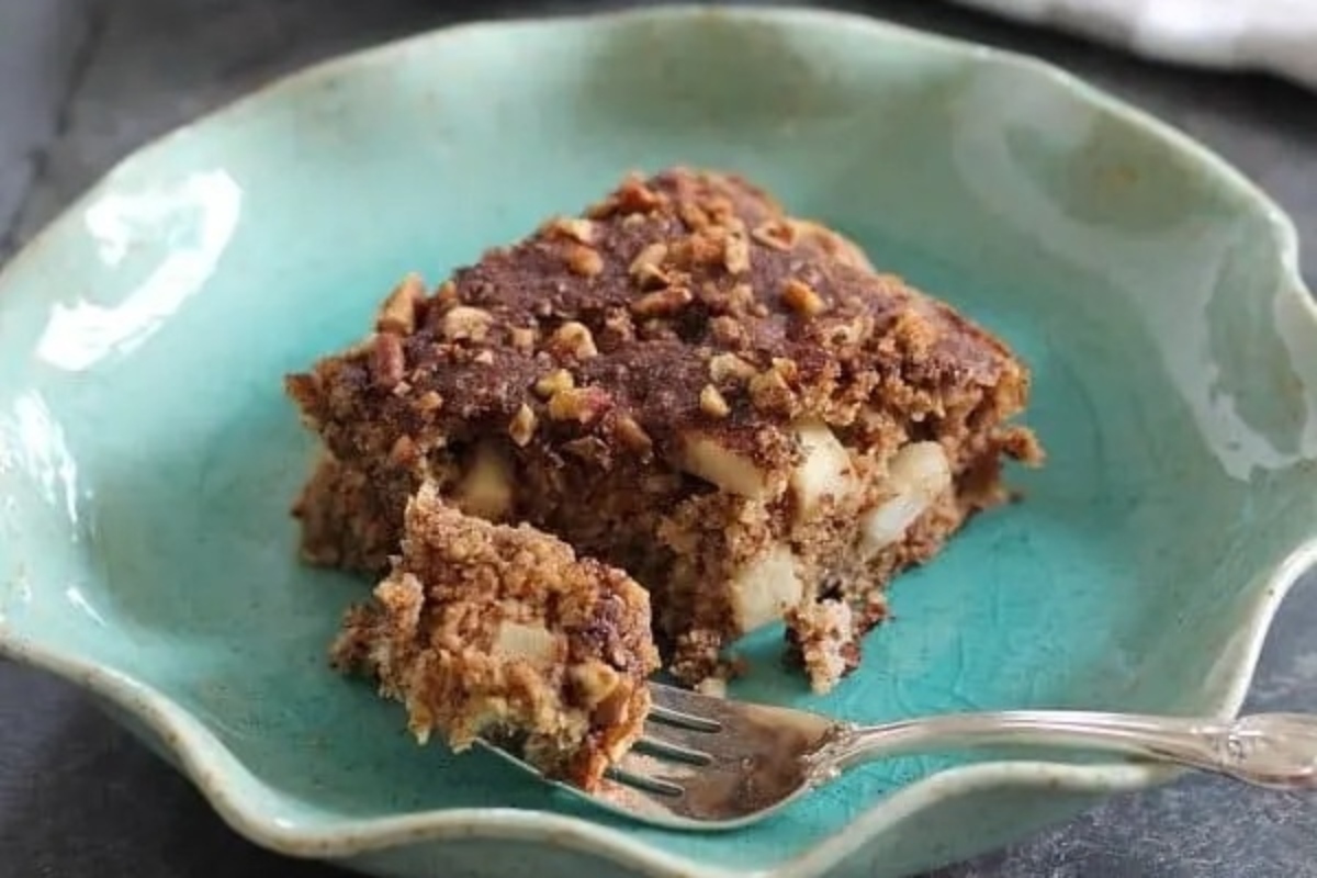 A piece of cake with a fork.