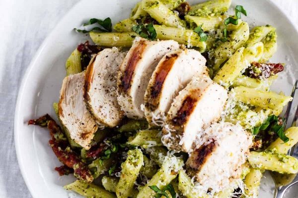 A delicious Chicken Pesto Pasta recipe.