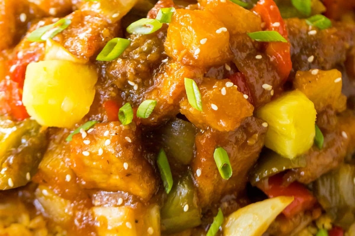 A close up of a dish with vegetables and meat.
