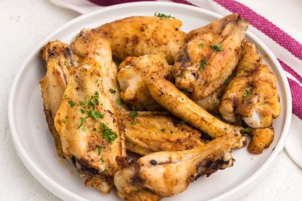 Game Day Wings served on a white plate.