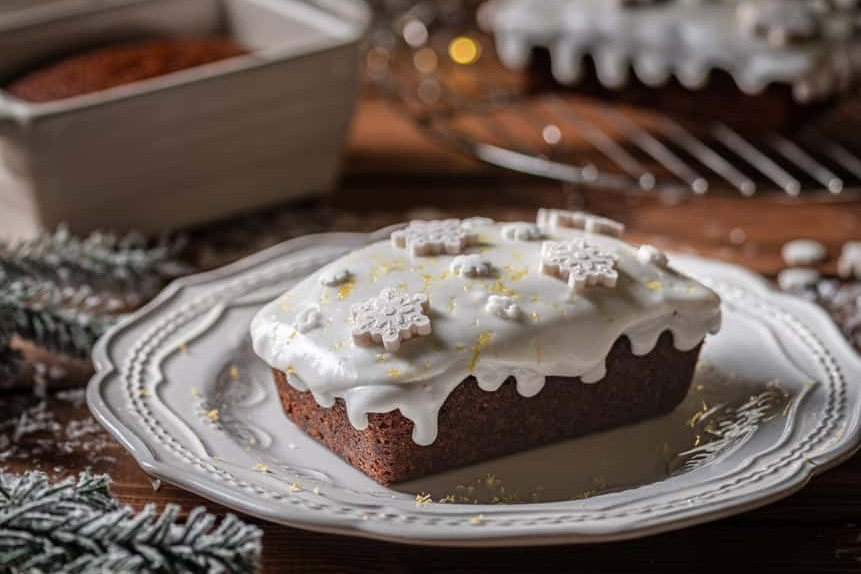Cake on a plate.