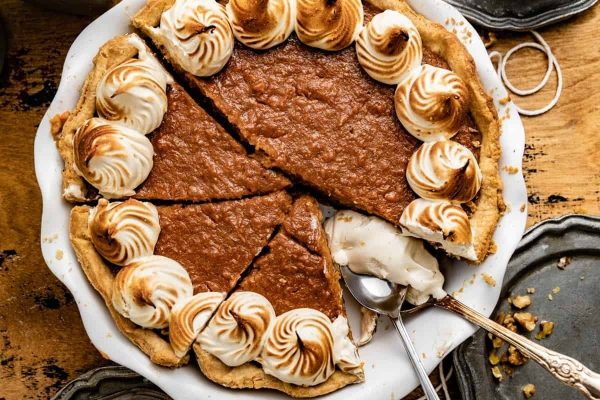 A pie with a slice taken out of it.