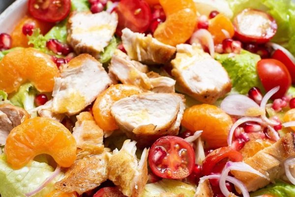 Christmas salad with pomegranate and oranges.