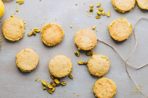 Lemon cookies on a table.