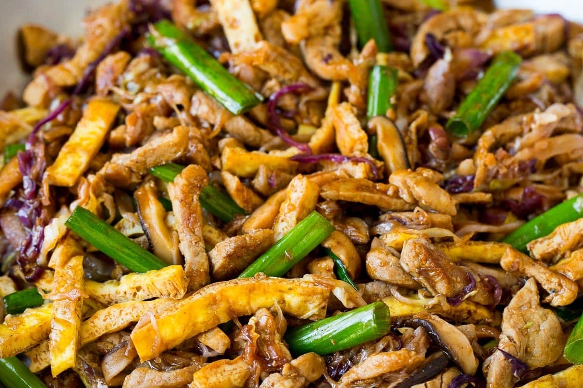 Pork with veggies.