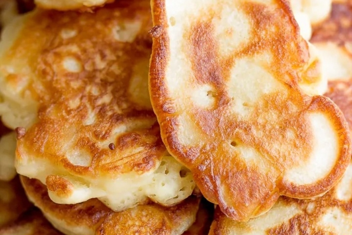 A close up of a stack of pancakes perfect for breakfast or Christmas morning.