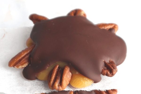 Paleo cookie on a white background.