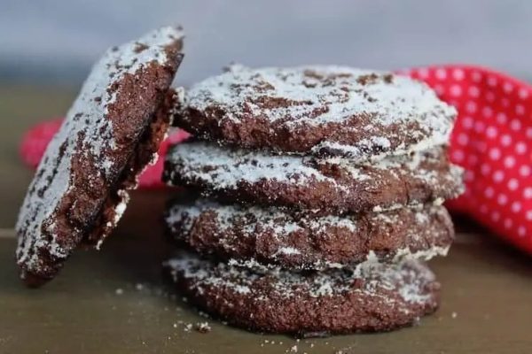 Peppermint cookies on table.