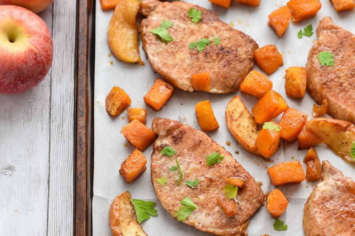 Pork chops with brown sugar.