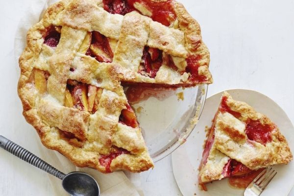 A pie with a slice taken out of it.