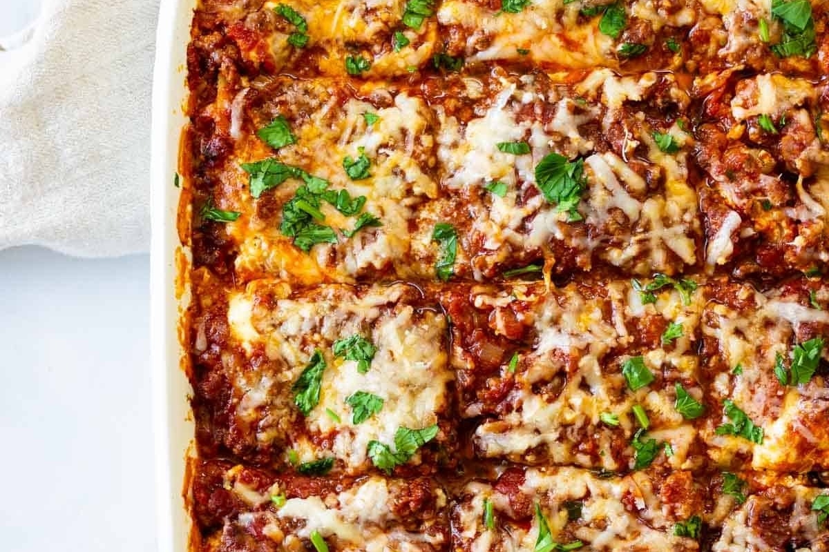 Lasagna casserole for a Dinner Party.