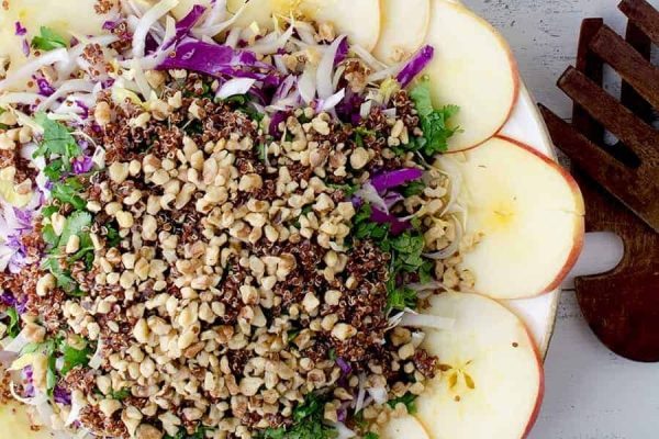 Quinoa salad with apples and nuts.