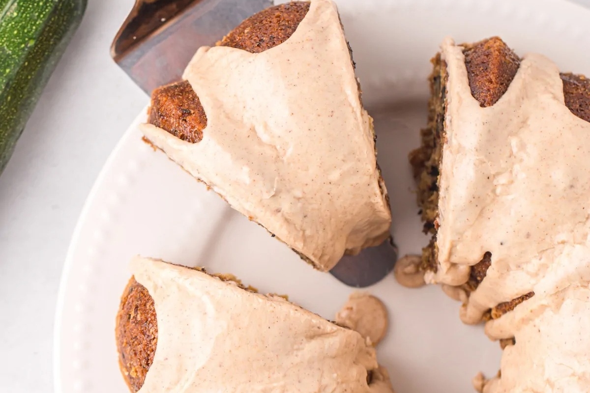 Bundt cake with cream cheese frosting.
