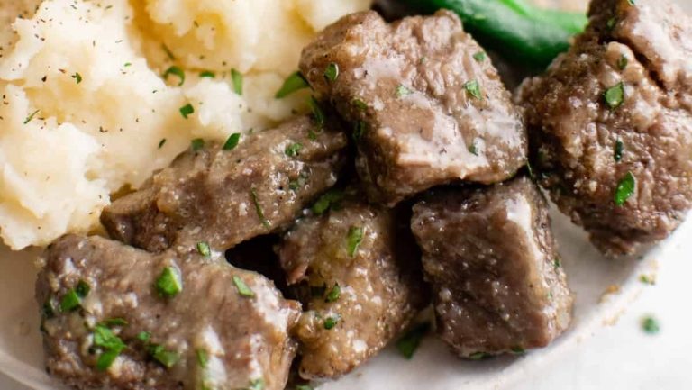 Winter Recipes featuring beef and mashed potatoes, cooked in an air fryer.