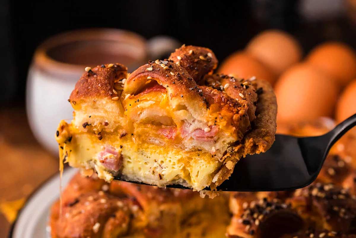 air fryer ham and cheese double crust quiche