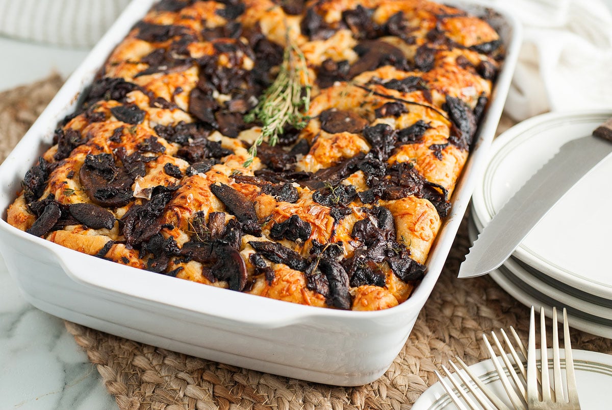 mushroom onion focaccia