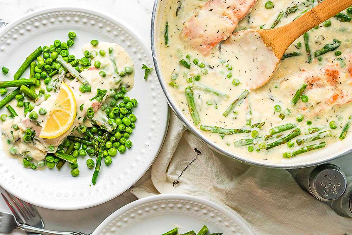 A plate of food with a spoon in it.