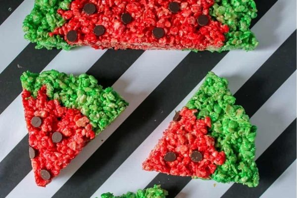 Watermelon ricotta rice krispie treats.