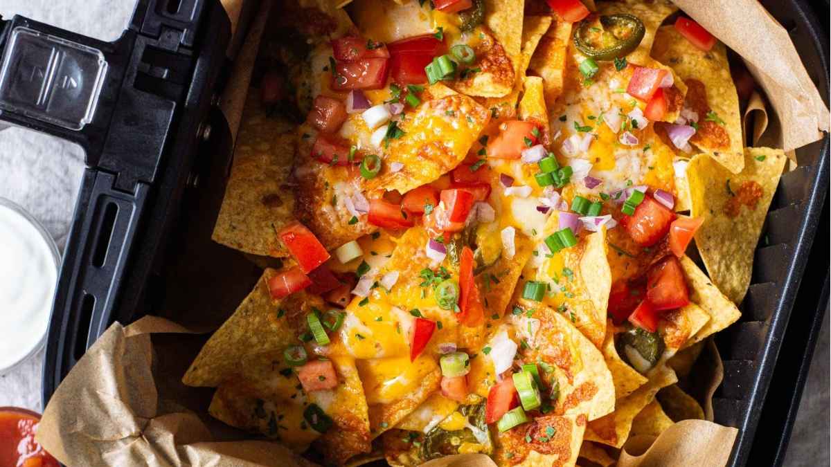 Nachos in air fryer.